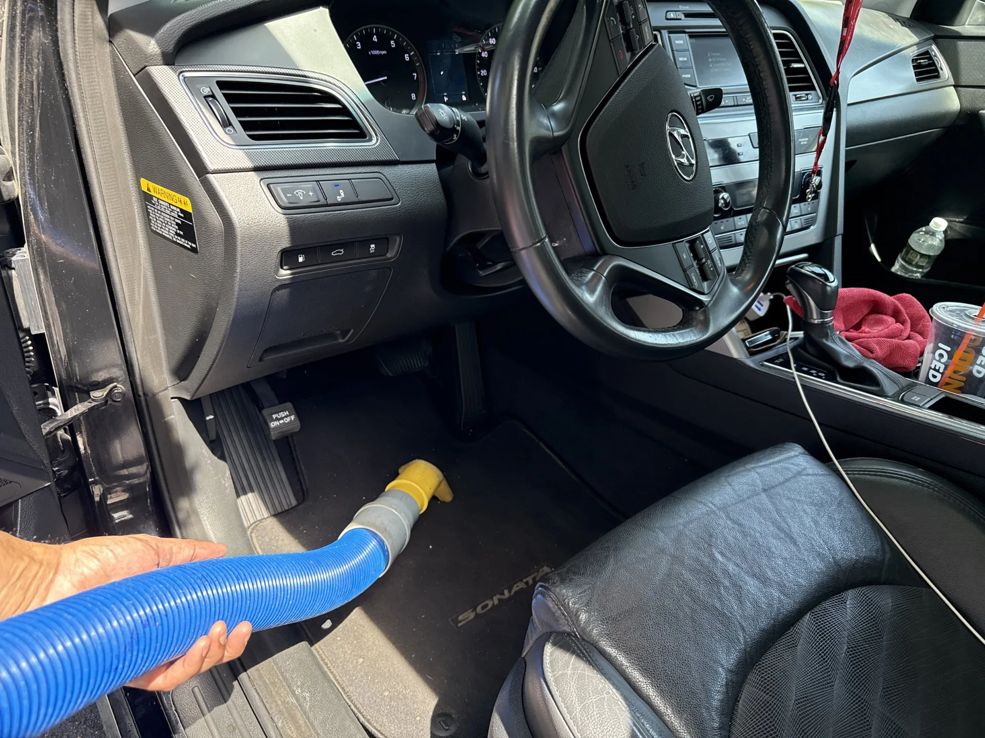 A freshly vacuumed car interior at Luxe Auto Wash